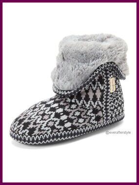 Fuzzy Memory Foam Beth Bootie Slipper Socks with Grippers